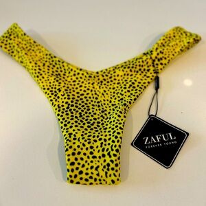 NWT ZAFUL Bikini Bottom, Yellow and Black. Size 4.